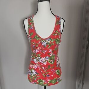 Floral Red Women's Tank Top